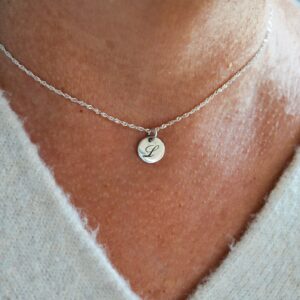 Collar Dije Grabado 1 cm - Plata 925