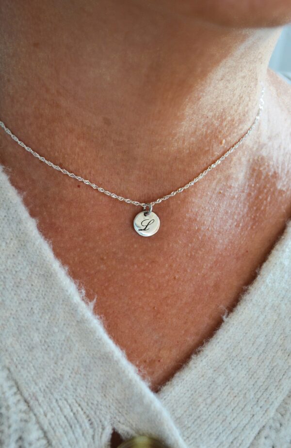 Collar Dije Grabado 1 cm - Plata 925