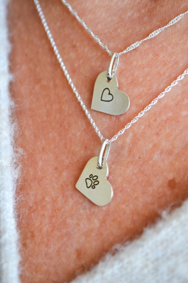 PULSERA O COLLAR DIJE DE PLATA 925 - CORAZÓN  - GRABADO - Image 4
