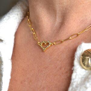 Collar Acero Quirúrgico Dorado - Corazón